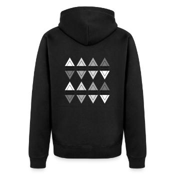 Modern Abstract Geometry Two-row triangles - Unisex Premium Organic Zip Hoodie - black - Back - Nico (187cm)