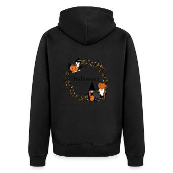 Halloween - Unisex Premium Bio Zip Hoodie - Schwarz - Hinten - Nico (187cm)