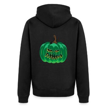 Spooky Pumpkin for Halloween - Unisex Premium Organic Zip Hoodie - black - Back - Nico (187cm)