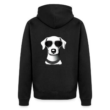 Chiens teckels avec lunettes de soleil motif cool 5 - Veste à capuche bio Premium Unisexe - noir - Dos - Nico (187cm)
