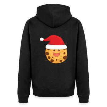 Christmas Chocolate Cookie Funny - Unisex Premium Bio Zip Hoodie - Schwarz - Hinten - Nico (187cm)