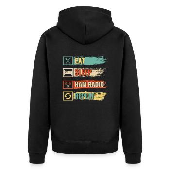Manger du sommeil radio amateur répéter Opérateur Amateur - Veste à capuche bio Premium Unisexe - noir - Dos - Nico (187cm)