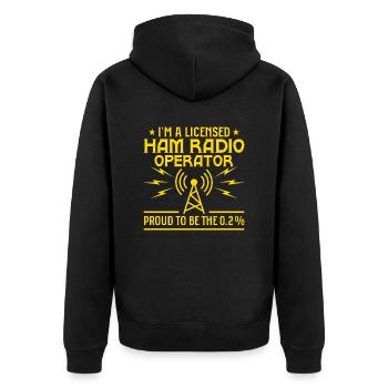 Je suis un opérateur radio amateur agréé Passionné Amat - Veste à capuche bio Premium Unisexe - noir - Dos - Nico (187cm)