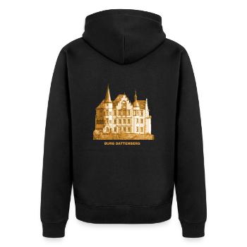 Dattenberg Castle Linz Rhineland-Palatinate - Unisex Premium Organic Zip Hoodie - black - Back - Nico (187cm)