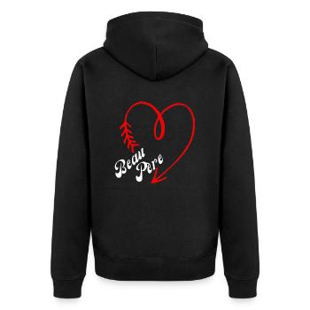 beau père cœur - Veste à capuche bio Premium Unisexe - noir - Dos - Nico (187cm)