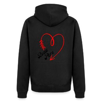 beau père cœur - Veste à capuche bio Premium Unisexe - noir - Dos - Nico (187cm)