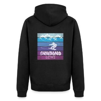 Snowboard Snowboarding Shirt Board Love Vintage - Veste à capuche bio Premium Unisexe - noir - Dos - Nico (187cm)