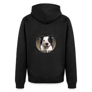 J’AIME MON BORDER COLLI - Veste à capuche bio Premium Unisexe - noir - Dos - Nico (187cm)