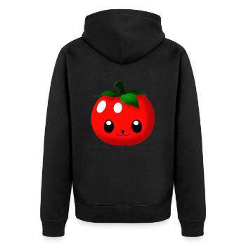 Tomaten Comic Tomate süß Cartoon 7 - Unisex Premium Bio Zip Hoodie - Schwarz - Hinten - Nico (187cm)