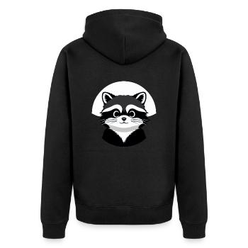 Ratons laveurs Mignon Dessin Animé Raton laveur 21 - Veste à capuche bio Premium Unisexe - noir - Dos - Nico (187cm)