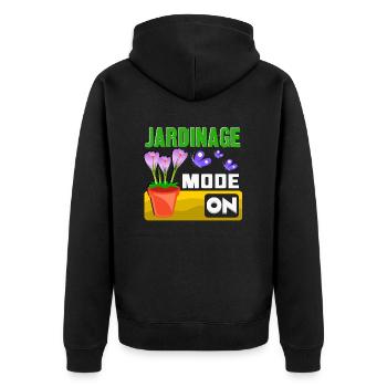 jardinage mode on - Veste à capuche bio Premium Unisexe - noir - Dos - Nico (187cm)