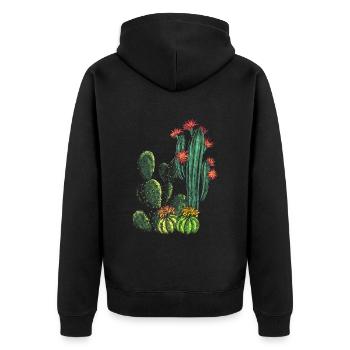 CACTUS LOVE - Desert flowers - Spiny cacti - Unisex Premium Organic Zip Hoodie - black - Back - Nico (187cm)