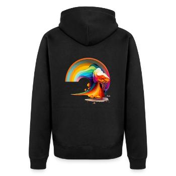 Arc en ciel - Veste à capuche bio Premium Unisexe - noir - Dos - Nico (187cm)
