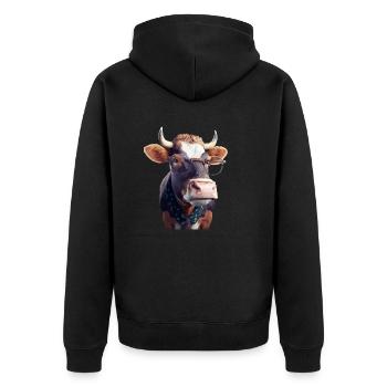Madame la vache - Unisex Premium Organic Zip Hoodie - black - Back - Nico (187cm)