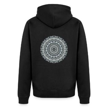 Mandala Art | 3D Fractal Graphic - Unisex Premium Bio Zip Hoodie - Schwarz - Hinten - Nico (187cm)