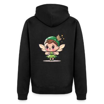 pretty fairy illustration - Unisex Premium Organic Zip Hoodie - black - Back - Nico (187cm)