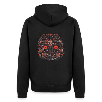 Les oiseaux vintage - Veste à capuche bio Premium Unisexe - noir - Dos - Nico (187cm)