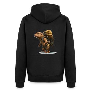Le rat-taupe est à la recherche de la prochaine aventure - Veste à capuche bio Premium Unisexe - noir - Dos - Nico (187cm)