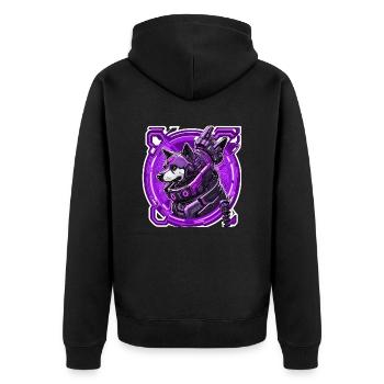 Roboterhund ist hinter dir her - Unisex Premium Bio Zip Hoodie - Schwarz - Hinten - Nico (187cm)