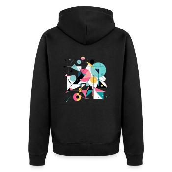 Abstract design - Unisex Premium Organic Zip Hoodie - black - Back - Nico (187cm)