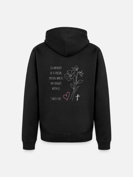 Tu me manques - Veste à capuche bio Premium Unisexe - noir