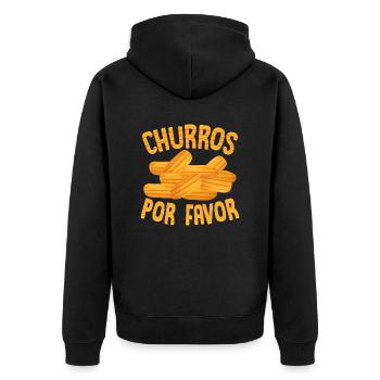 Curros Por Favor Food Dessert Latin Pastry - Unisex Premium Organic Zip Hoodie - black - Back - Nico (187cm)
