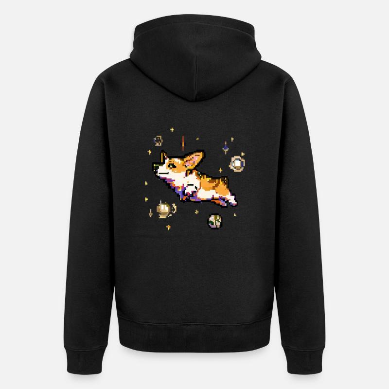 corgi - Unisex Premium Bio Zip Hoodie - Schwarz