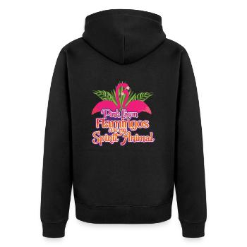 Lawn Flamingos Are My Spirit Animal Flamingo Bird - Unisex Premium Organic Zip Hoodie - black - Back - Nico (187cm)