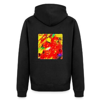 « The One.2 » Peinture acrylique par Marco Eckenbrecht - Veste à capuche bio Premium Unisexe - noir - Dos - Nico (187cm)