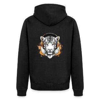 Chark le tigre audiophile - Veste à capuche bio Premium Unisexe - noir - Dos - Nico (187cm)