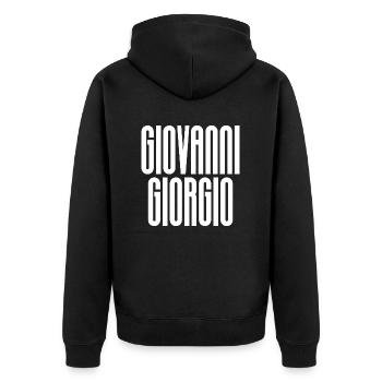 Giovanni Giorgio - Unisex Premium Bio Zip Hoodie - Schwarz - Hinten - Nico (187cm)