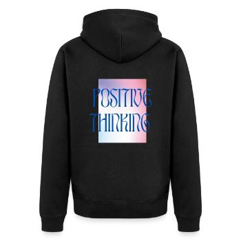 Positive Thinking - Colourful - Unisex Premium Organic Zip Hoodie - black - Back - Nico (187cm)