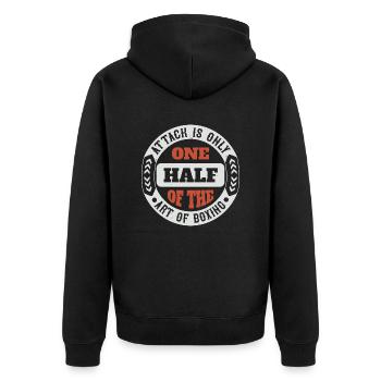 Attack is only one half of the art of boxing - Veste à capuche bio Premium Unisexe - noir - Dos - Nico (187cm)