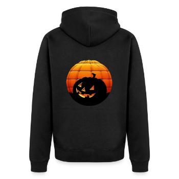 Halloween - Unisex Premium Bio Zip Hoodie - Schwarz - Hinten - Nico (187cm)