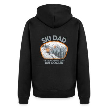Papa skieur - Veste à capuche bio Premium Unisexe - noir - Dos - Nico (187cm)