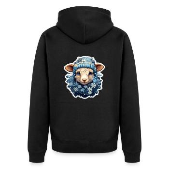 Moutons d’hiver - Veste à capuche bio Premium Unisexe - noir - Dos - Nico (187cm)