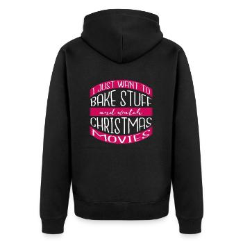 quotes baking bread baker cool quote baked happy - Unisex Premium Bio Zip Hoodie - Schwarz - Hinten - Nico (187cm)