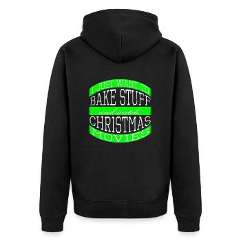 under the tree pastry chef movie funny quote - Unisex Premium Bio Zip Hoodie - Schwarz - Hinten - Nico (187cm)