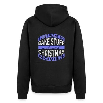 Comic Dino Under The Tree Sayings Baker Appeal - Unisex Premium Organic Zip Hoodie - black - Back - Nico (187cm)