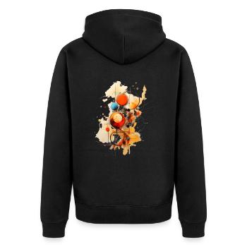Abstract matematic Design - Unisex Premium Organic Zip Hoodie - black - Back - Nico (187cm)