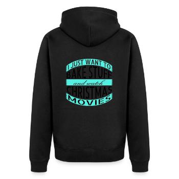 typographie de blague d’ordinateur sous l’arbre - Veste à capuche bio Premium Unisexe - noir - Dos - Nico (187cm)