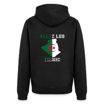 Allez LES fennec Maillot de Pied l'Algérie - Veste à capuche bio Premium Unisexe - noir - Dos - Nico (187cm)