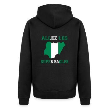 Allez Les Supers Aigles Maillot de Pied - Veste à capuche bio Premium Unisexe - noir - Dos - Nico (187cm)