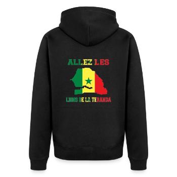 Allez Les Lions de la Teranga Maillot de Pied - Veste à capuche bio Premium Unisexe - noir - Dos - Nico (187cm)