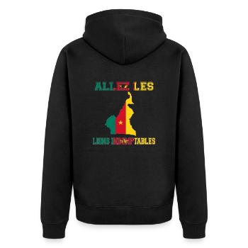 Allez Les Lions Indomptables Maillot de Pied - Veste à capuche bio Premium Unisexe - noir - Dos - Nico (187cm)