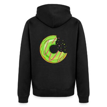 Donut Crunch Eat Butcher Pastry 12036234 Q - Unisex Premium Organic Zip Hoodie - black - Back - Nico (187cm)