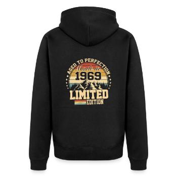 1969 Birthday 1969 Born in 1969 Birthday - Unisex Premium Organic Zip Hoodie - black - Back - Nico (187cm)
