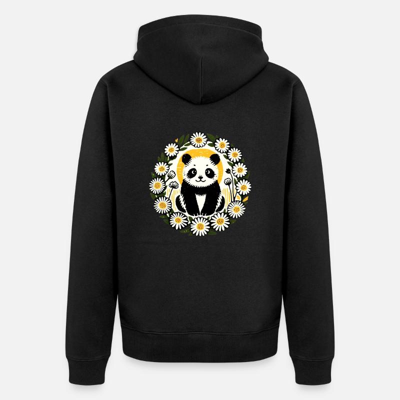 Panda Ours - Veste à capuche bio Premium Unisexe - noir