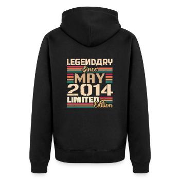 May 2014 May - Jubilee May 2014 - Unisex Premium Organic Zip Hoodie - black - Back - Nico (187cm)