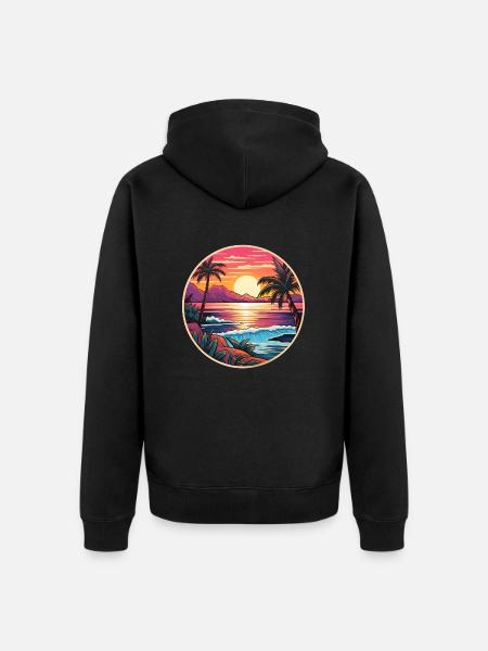 Tropical paradise - Unisex Premium Organic Zip Hoodie - black